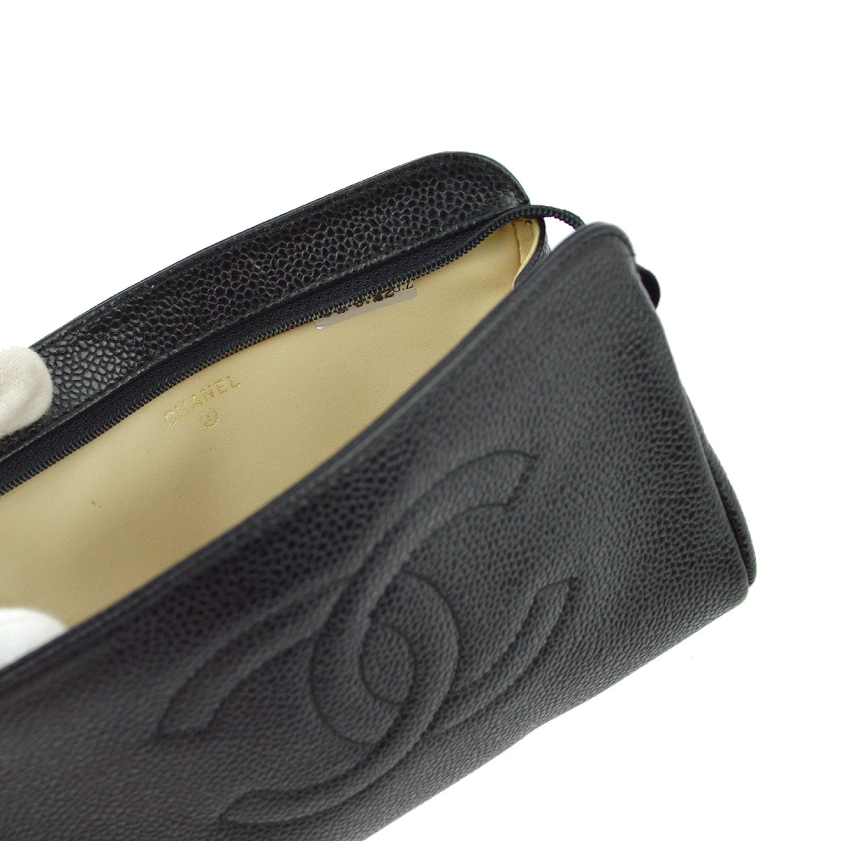 Chanel Black Caviar Cosmetic Pouch