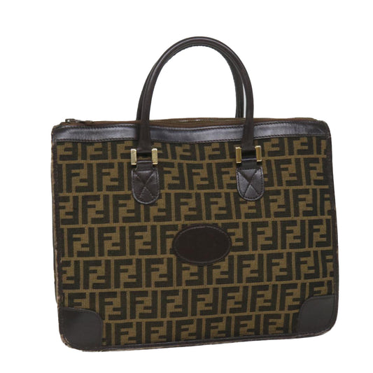Luxury FendiZucca Canvas Mamma Baguette Hand Bag Vintage Brown57254