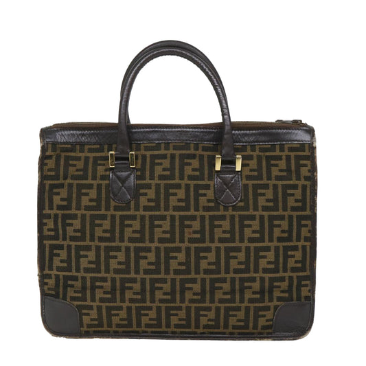 Luxury FendiZucca Canvas Mamma Baguette Hand Bag Vintage Brown57254