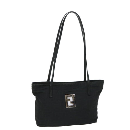 Luxury FendiZucca Canvas Shoulder Bag Black57278