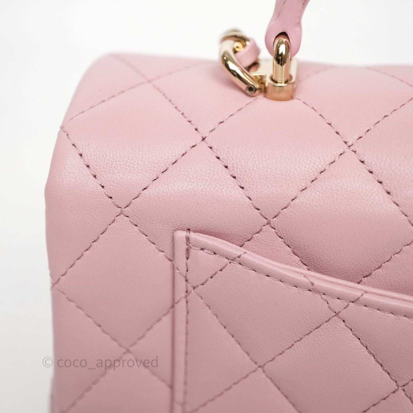 Chanel Top Handle Mini Rectangular Flap Lilac Pink Lambskin Gold Hardware