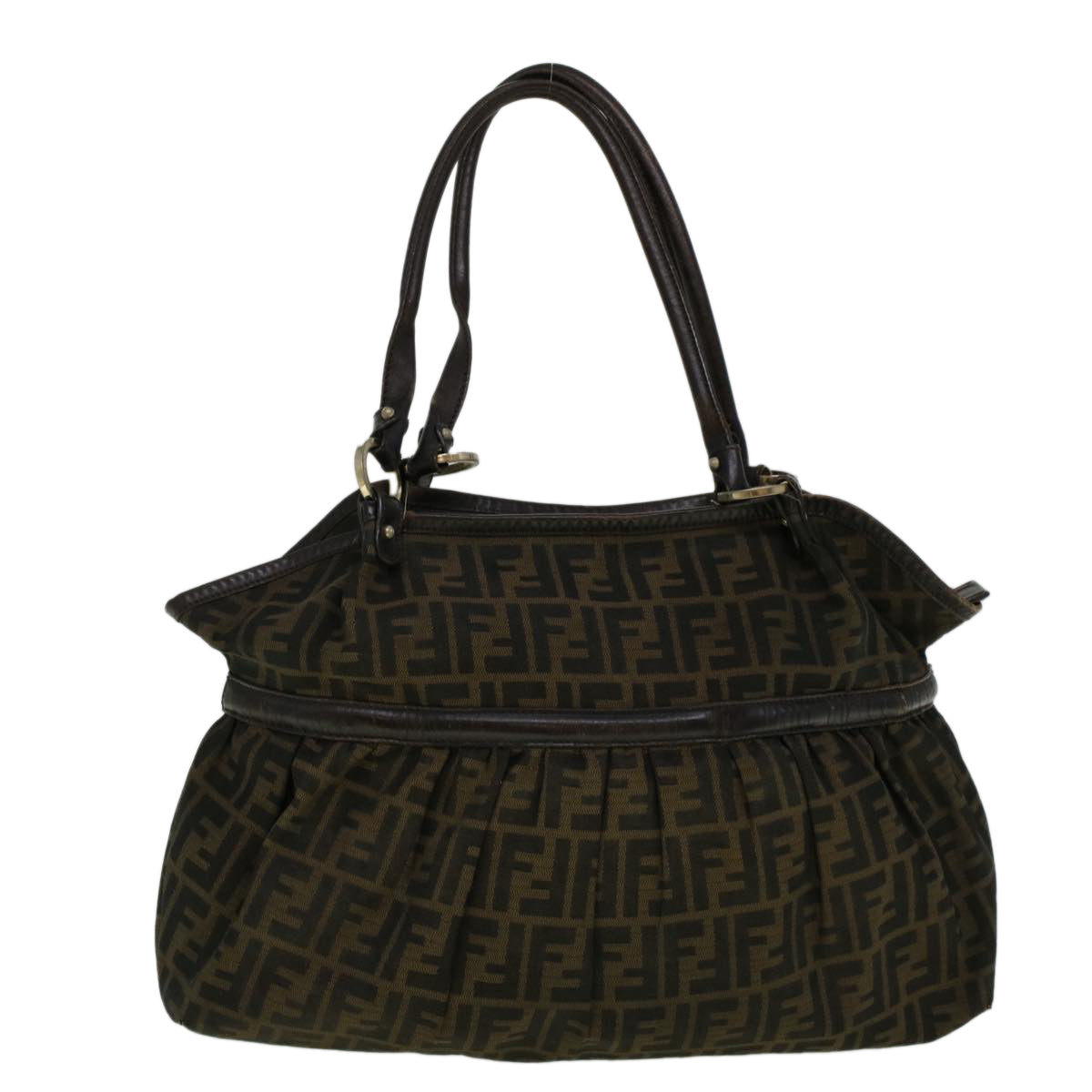Luxury FendiZucca Canvas Mamma Baguette Shoulder Bag Brown57295