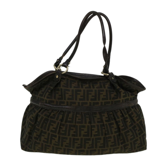 Luxury FendiZucca Canvas Mamma Baguette Shoulder Bag Brown57295