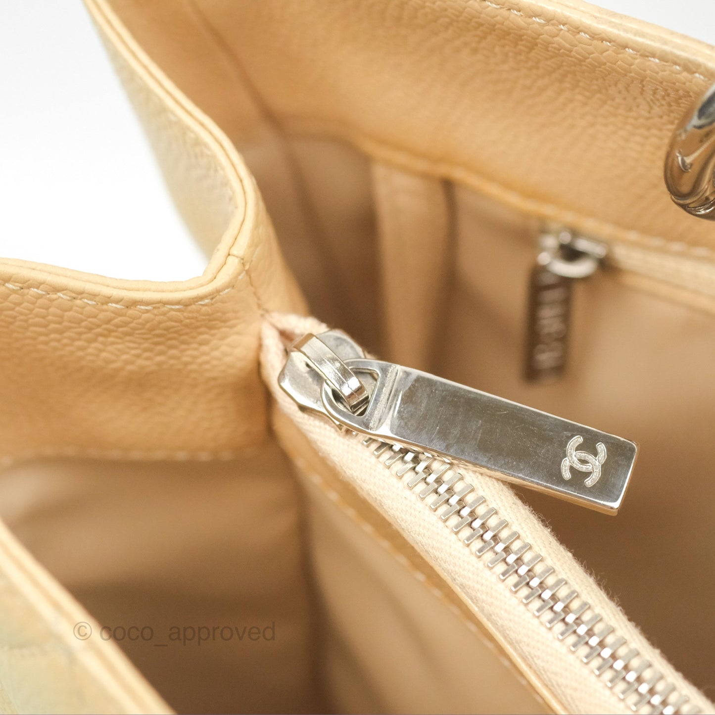 Chanel GST Beige Caviar Silver Hardware