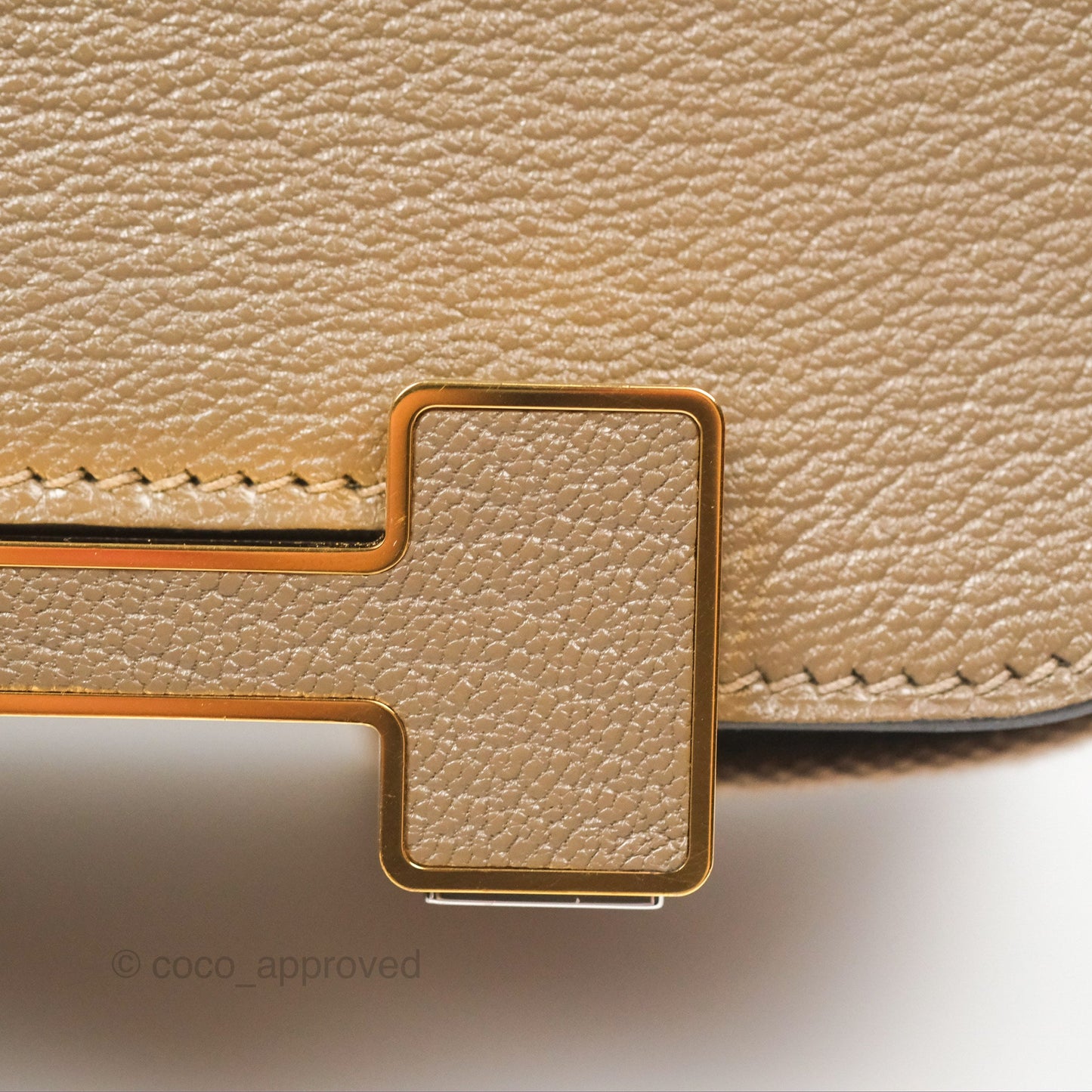 Hermès Geta Bag Etoupe Chevre Mysore Gold Hardware