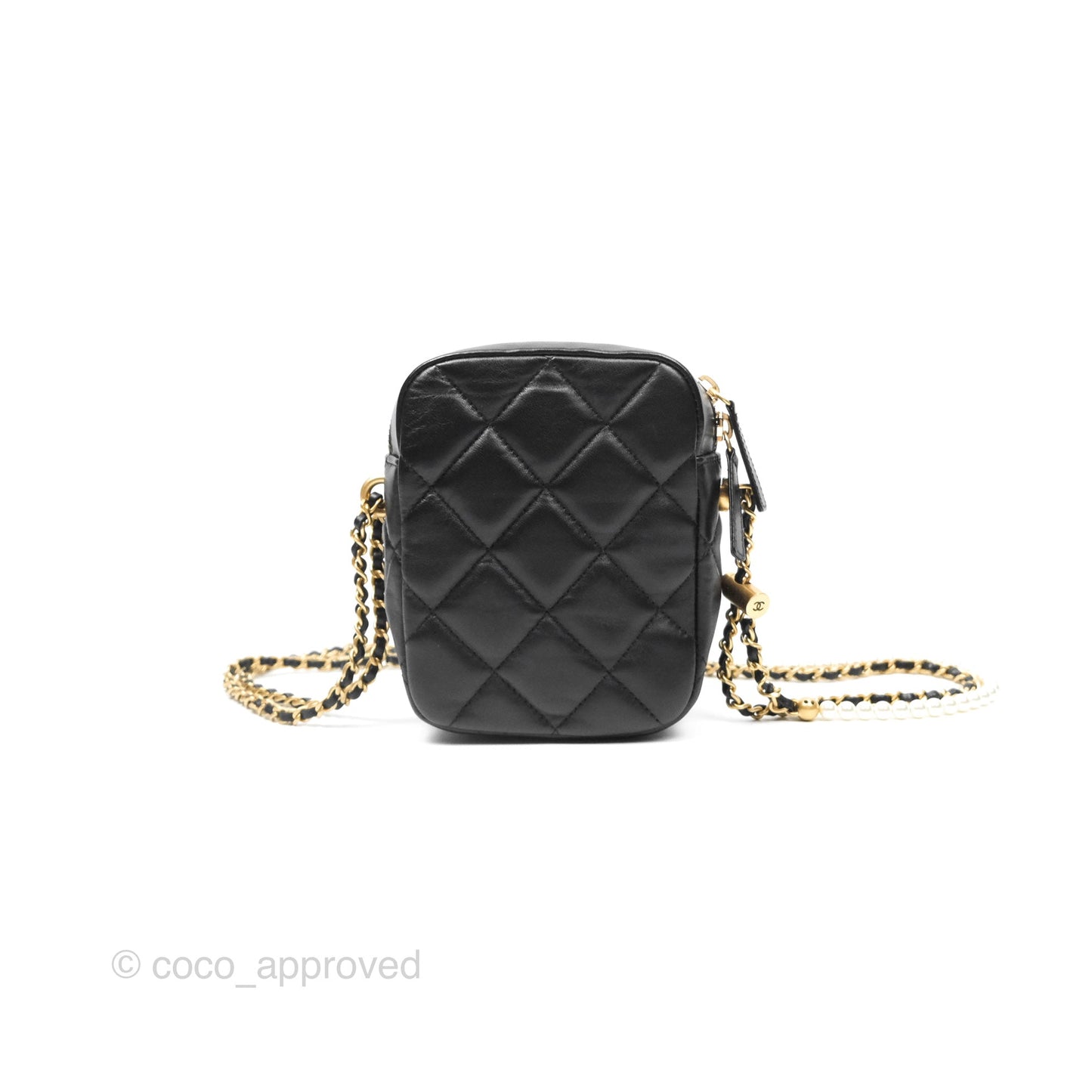 Chanel My Perfect Mini Camera Bag Black Lambskin Aged Gold Hardware