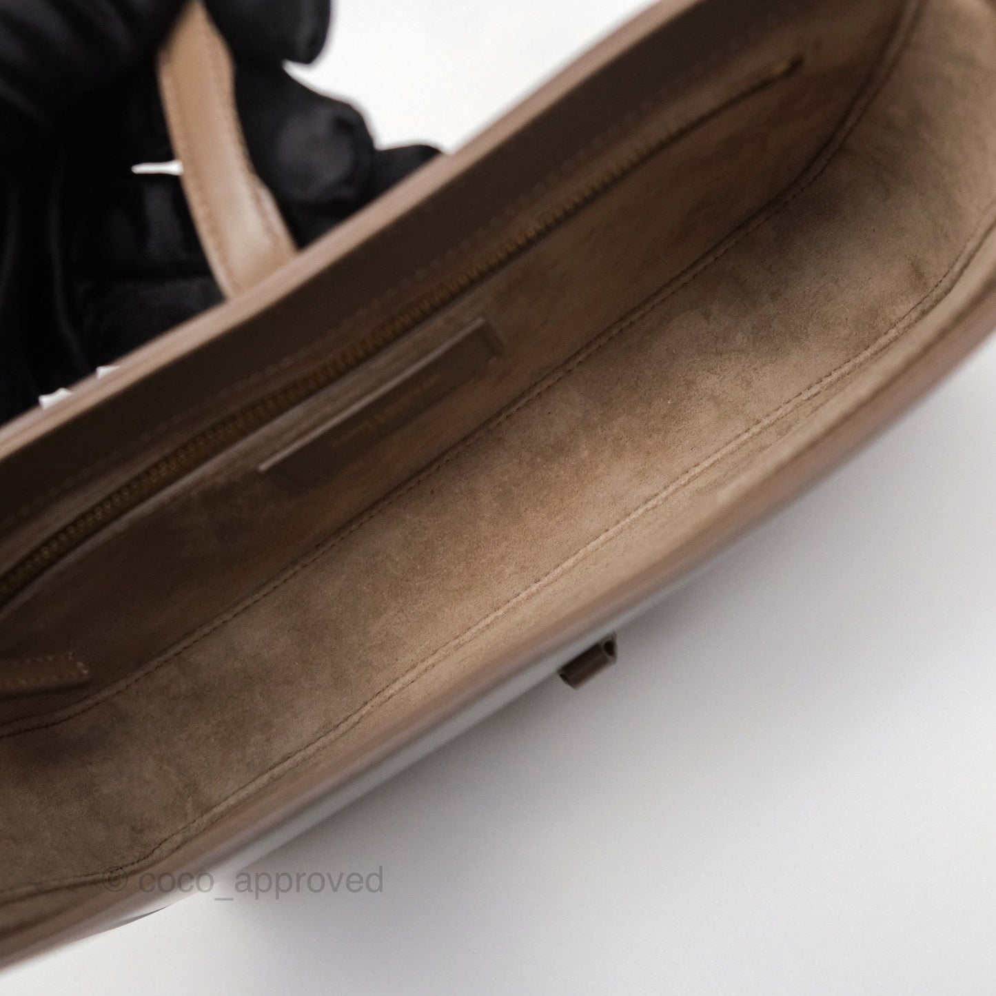 Saint Laurent Le 5 À 7 Taupe Calfskin Bronze Brass Hardware