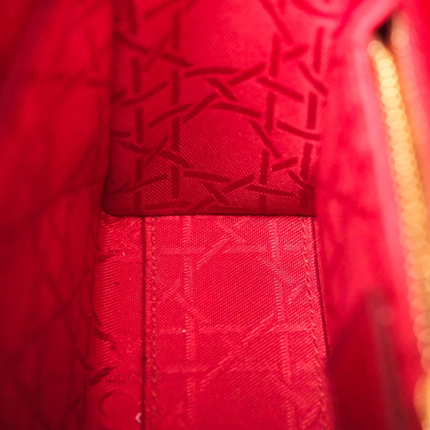 Christian Dior Mini Lady Dior Bag Red Patent Gold Hardware