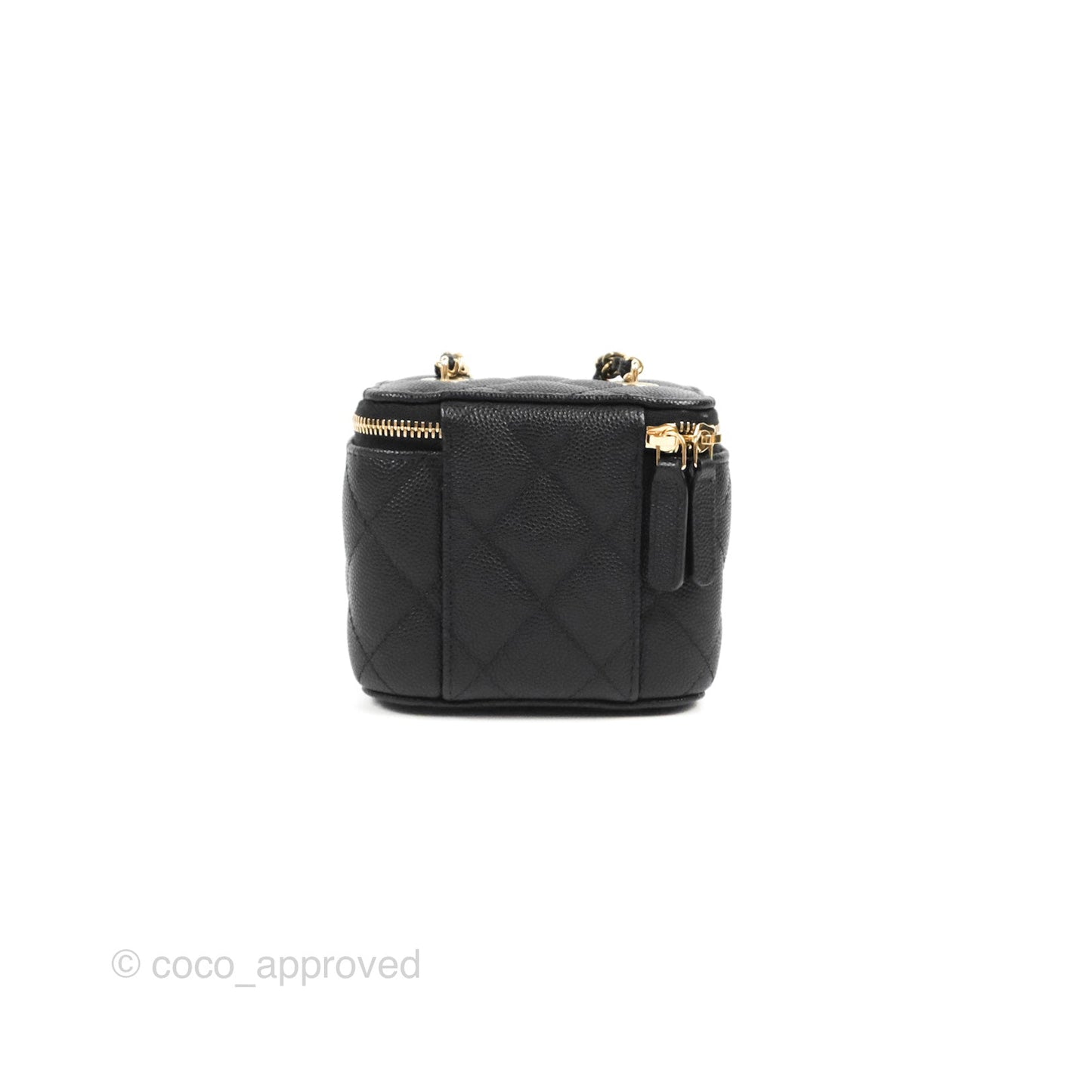 Chanel Mini Vanity With Chain Black Caviar Gold Hardware