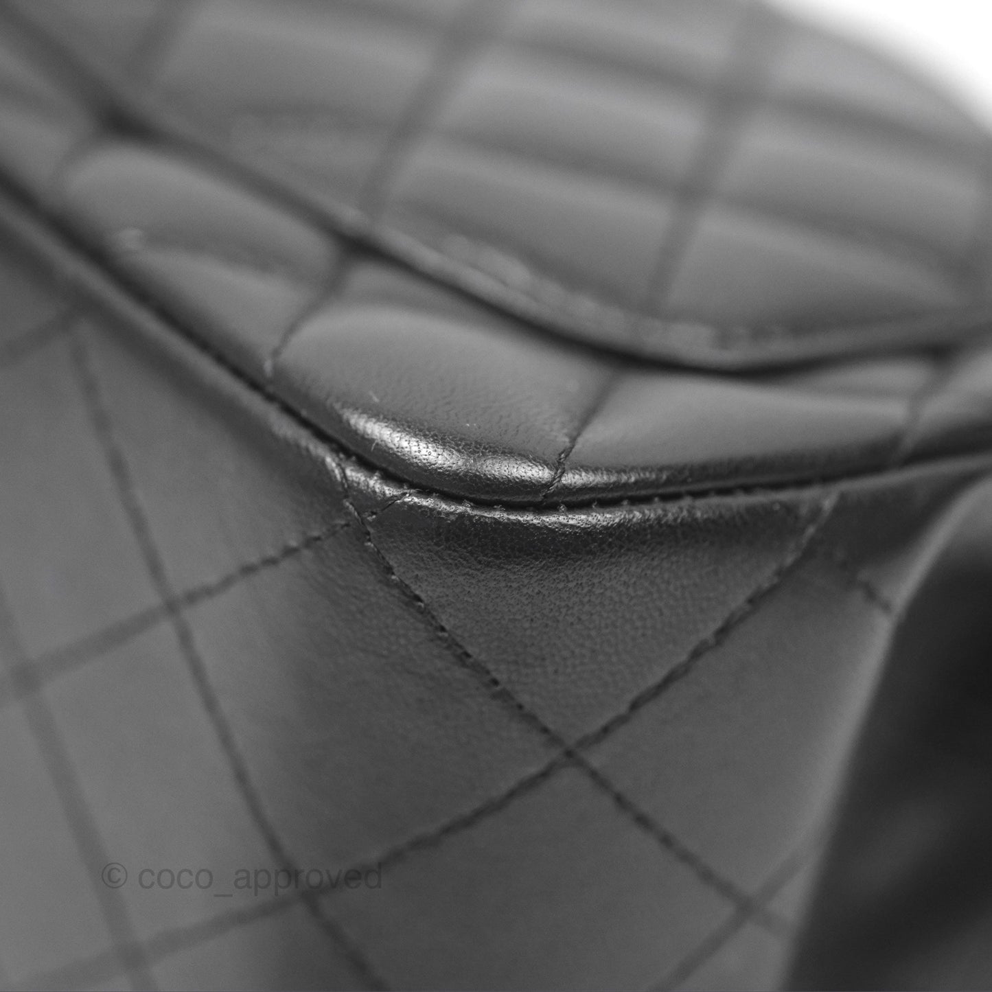 Chanel Mini Square Flap Quilted Black Lambskin Silver Hardware