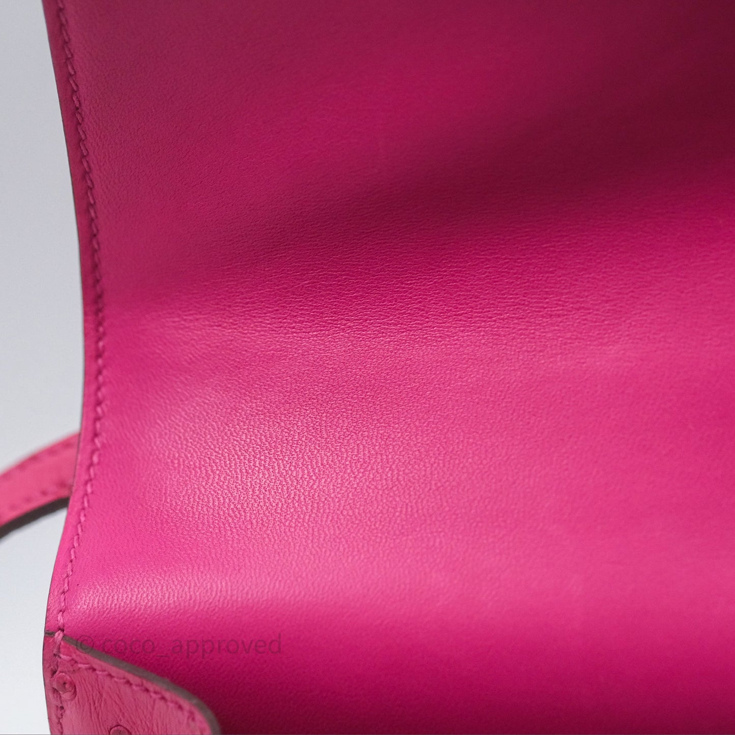 Hermès Constance Mini 18cm Rose Tyrien E5 Ostrich Palladium Hardware