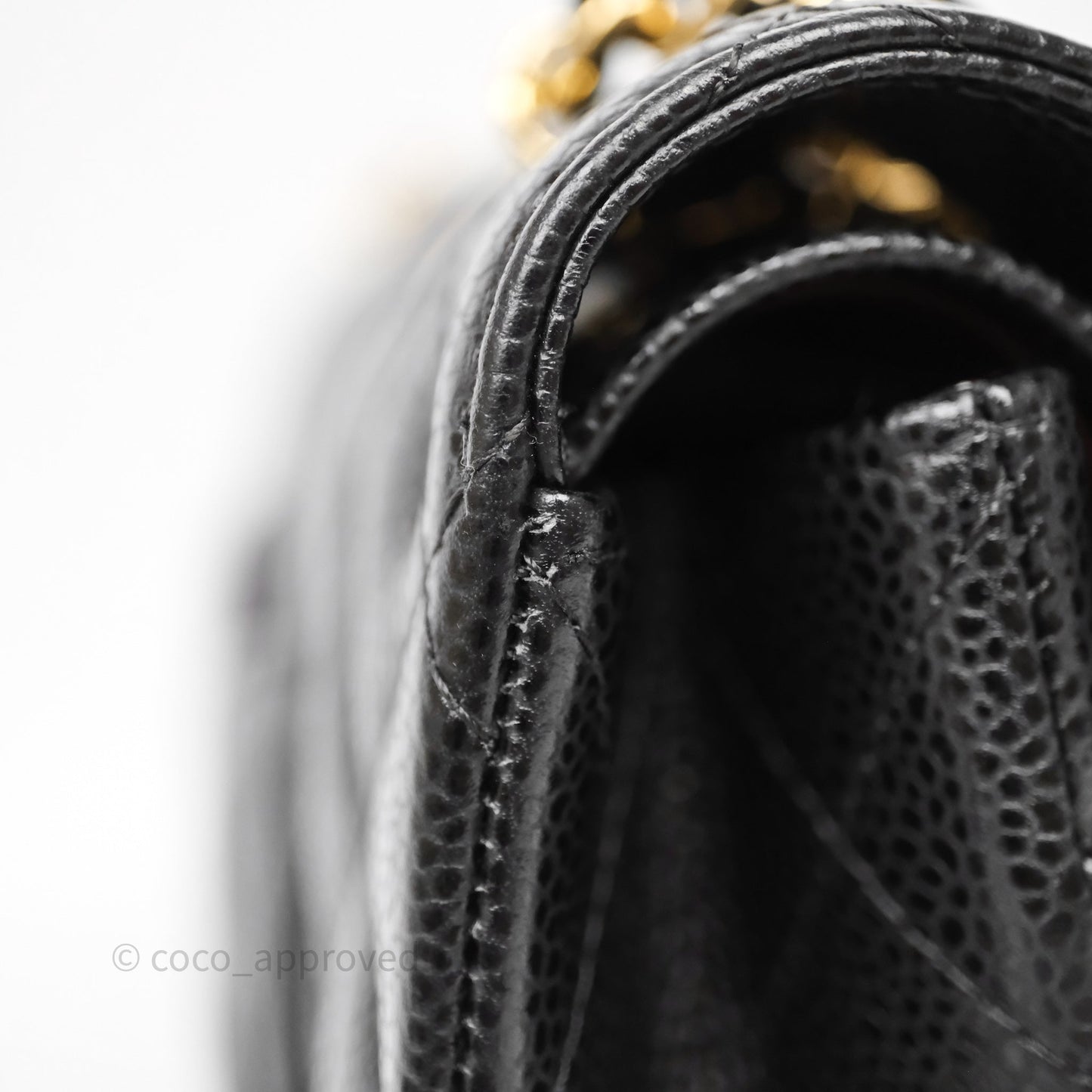 Chanel Classic M/L Medium Flap Quilted Black Caviar Gold Hardware