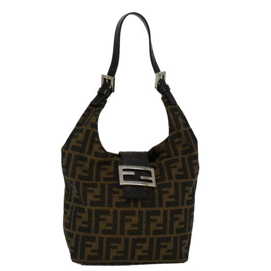 Luxury FendiZucca Canvas Mamma Baguette Shoulder Bag Brown57337