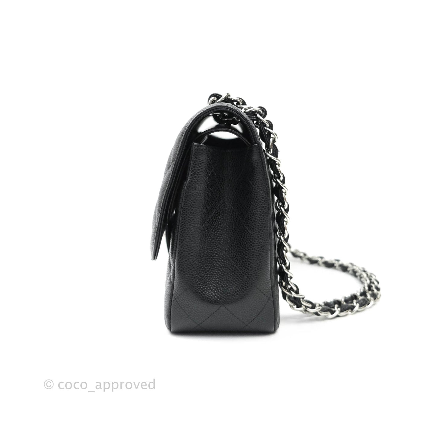 Chanel Jumbo Double Flap Black Caviar Silver Hardware⁣⁣