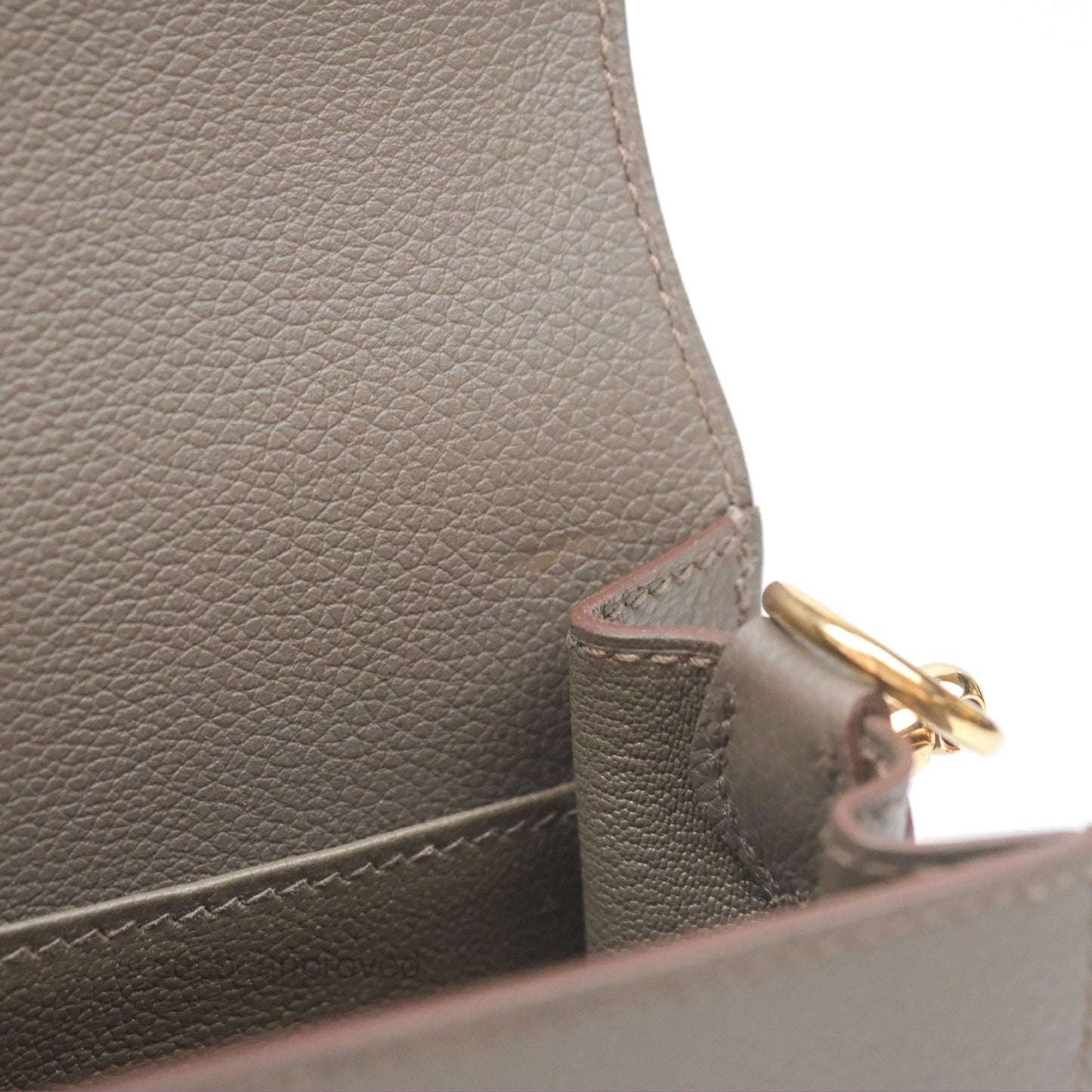 Hermès Roulis Mini 18 Gris Etain 8F Evercolor Gold Hardware