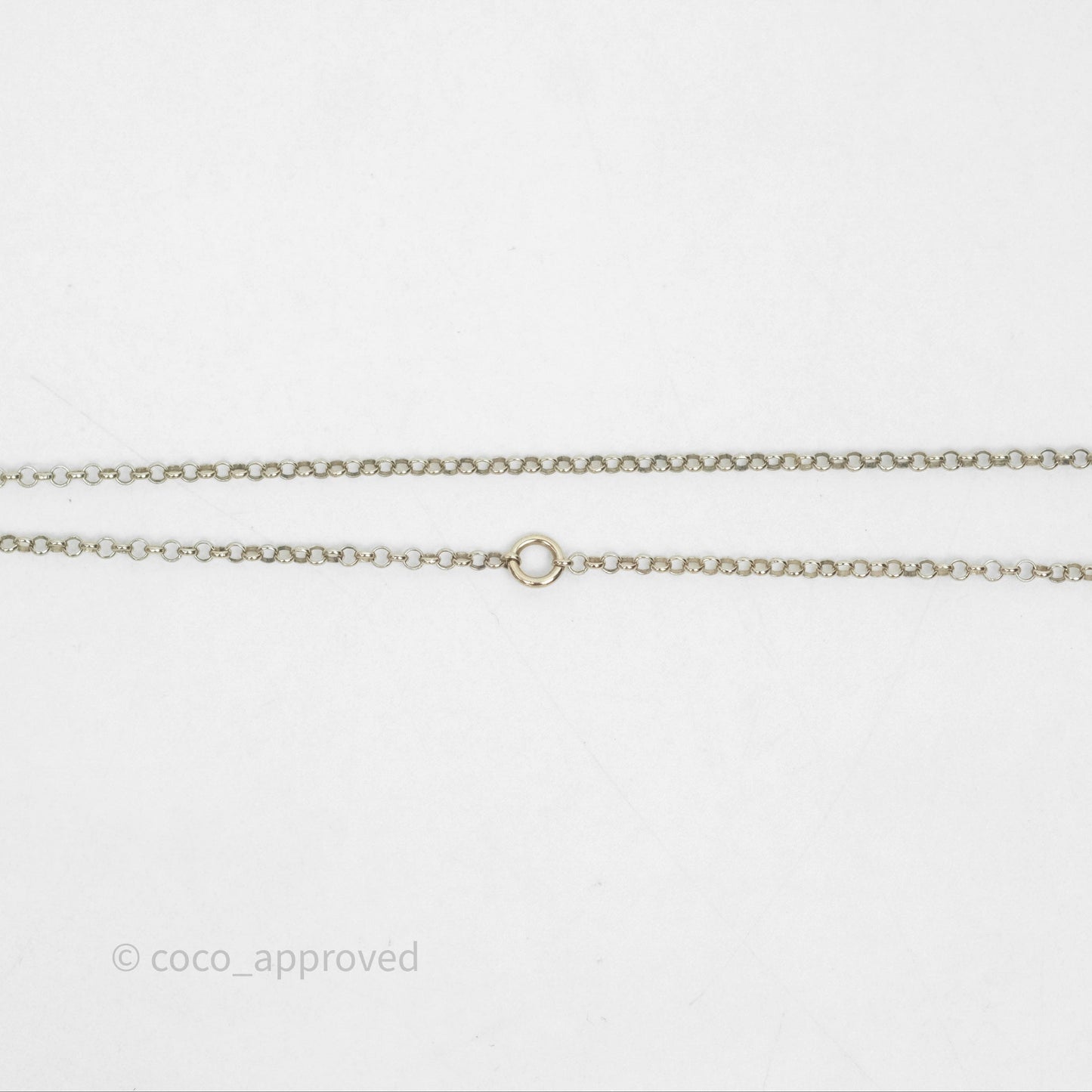 Chanel Crystal CC Pearl Heart Pendant Necklace Gold Tone 21B
