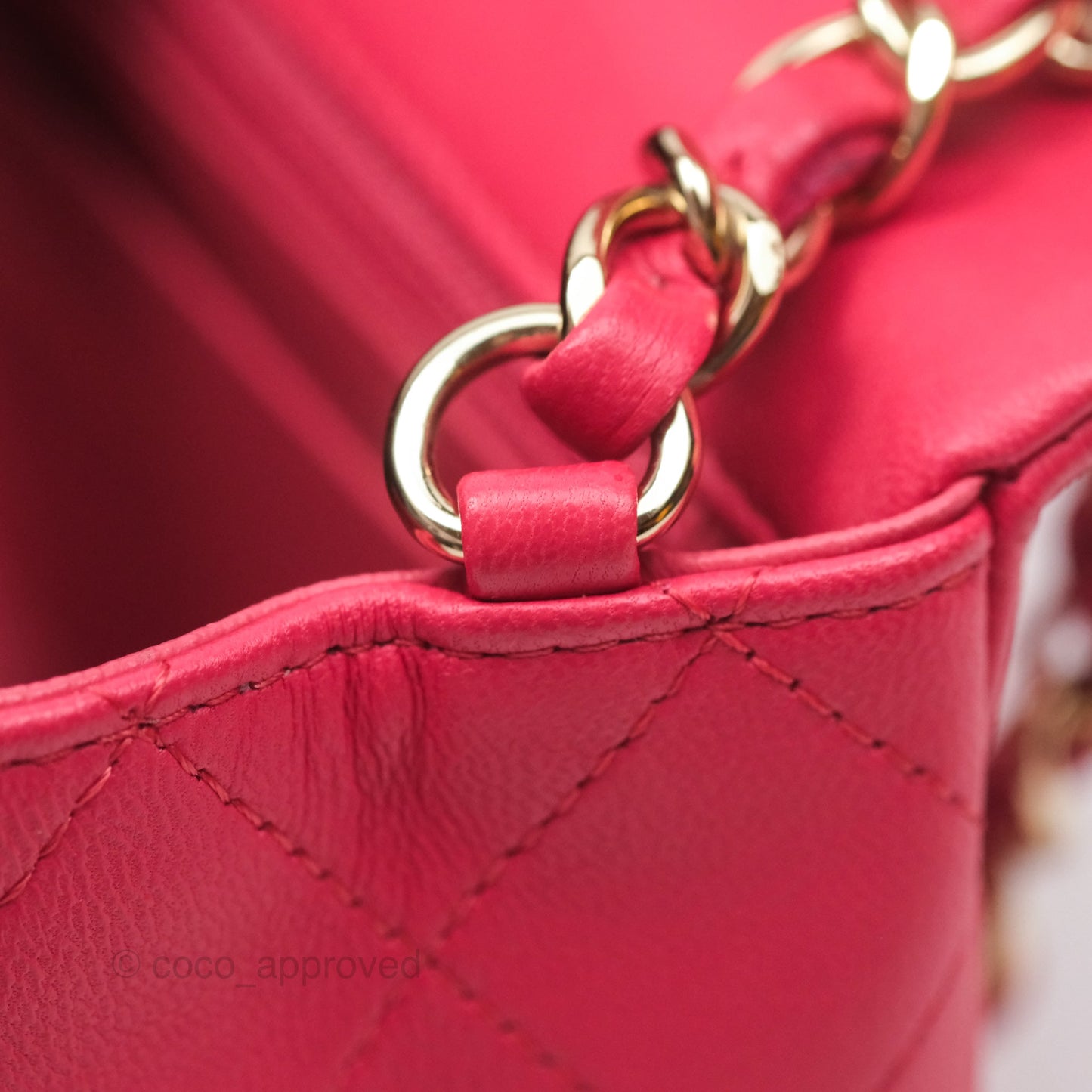 Chanel Quilted Mini Rectangular Flap Berry Red Lambskin Gold Hardware