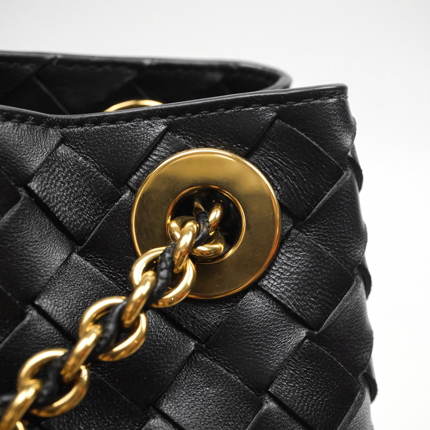 Bottega Veneta Small Andiamo Bag Black Intrecciato Lambskin