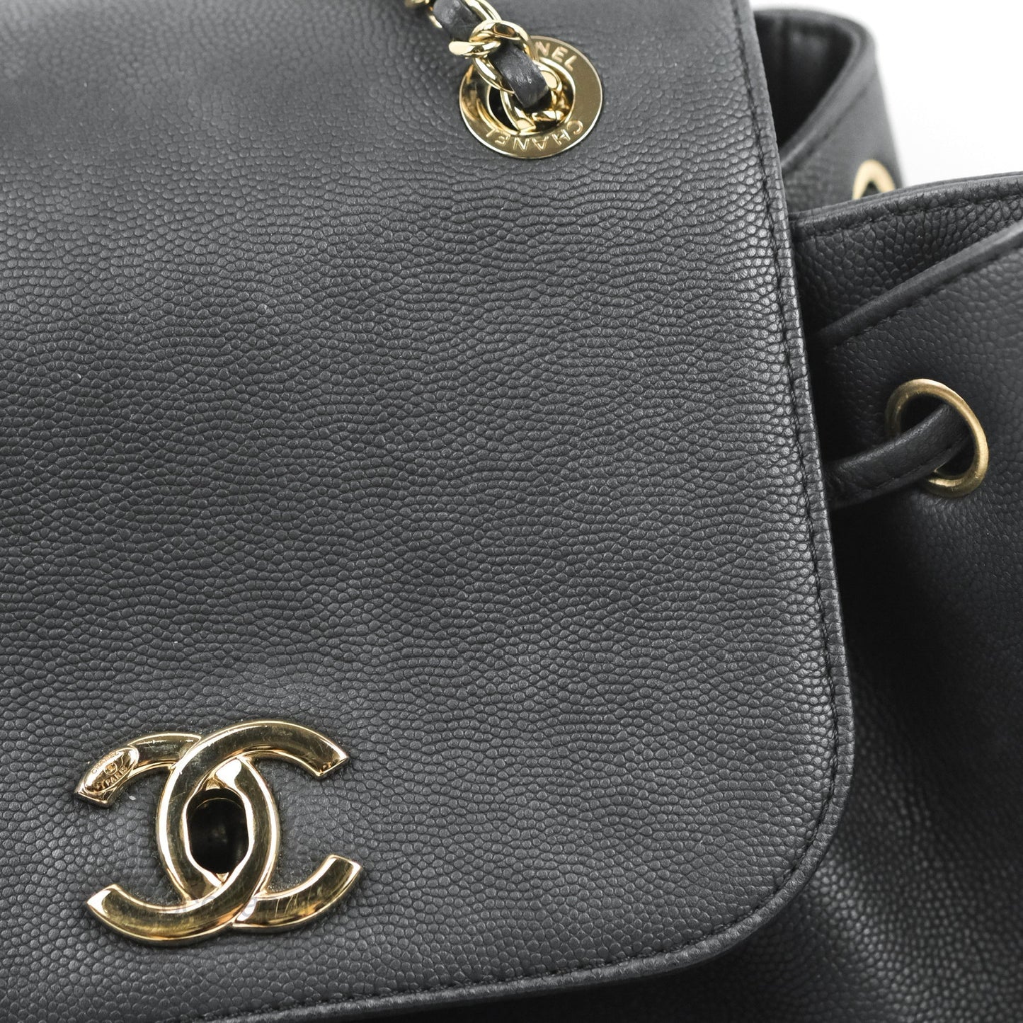 Chanel Quilted Business Affinity Backpack Black Caviar Gold Hardware