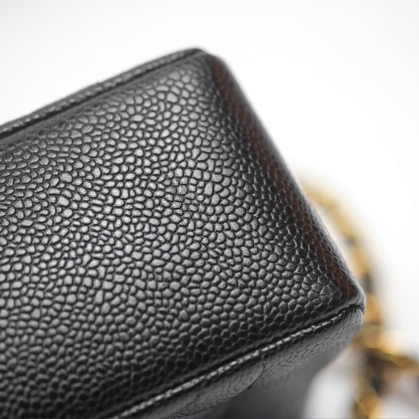 Chanel Small Vintage Quilted Classic Diana Flap Bag Black Caviar 24K Gold Hardware
