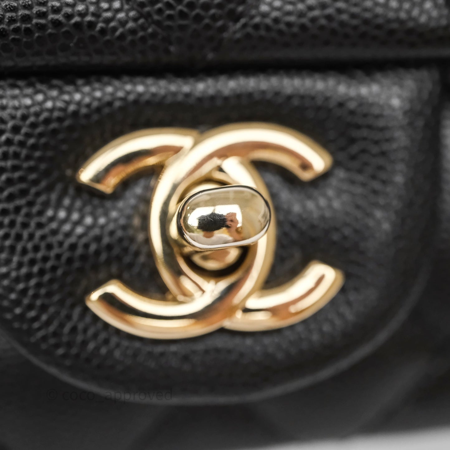 Chanel Mini Square Black Caviar Gold Hardware
