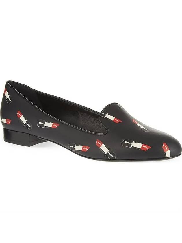 Luxury Saint Laurent Lipstick Round Toe Flats Black