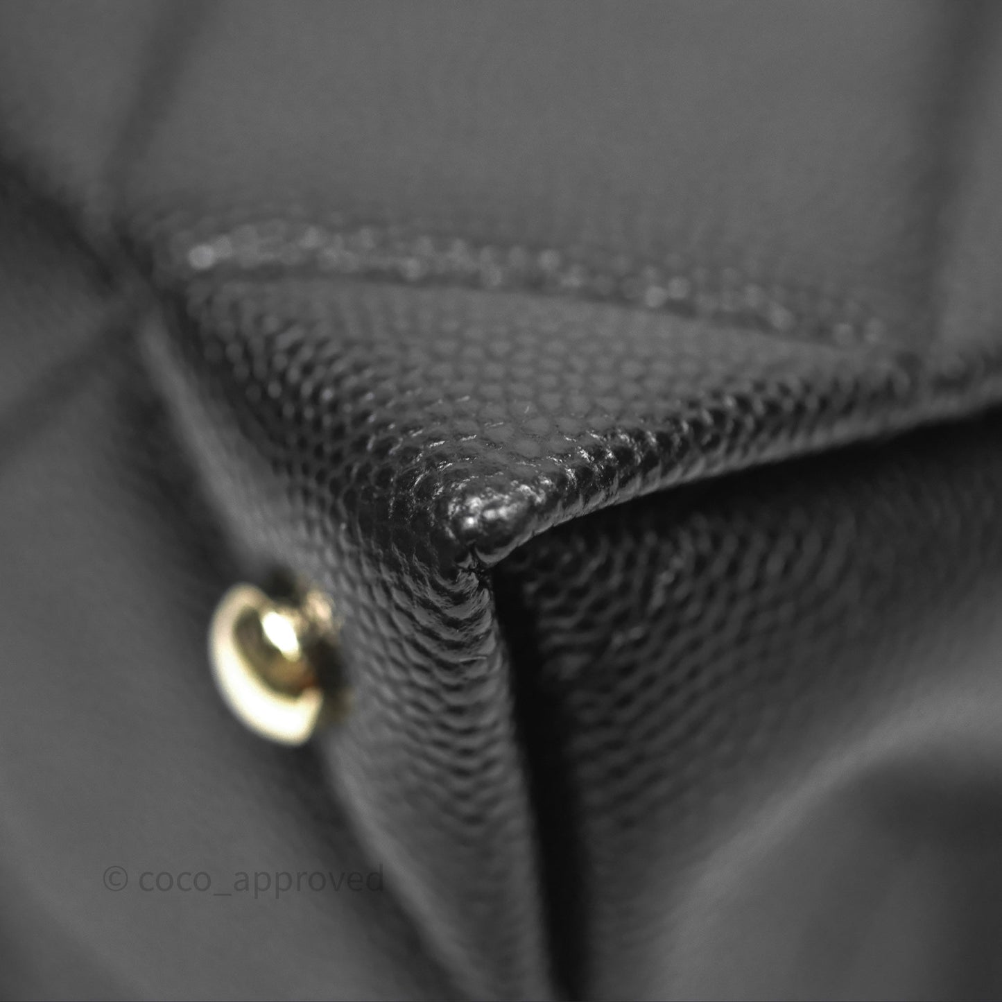 Chanel Quilted Small Top Handle Flap Bag Black Caviar Gold Hardware