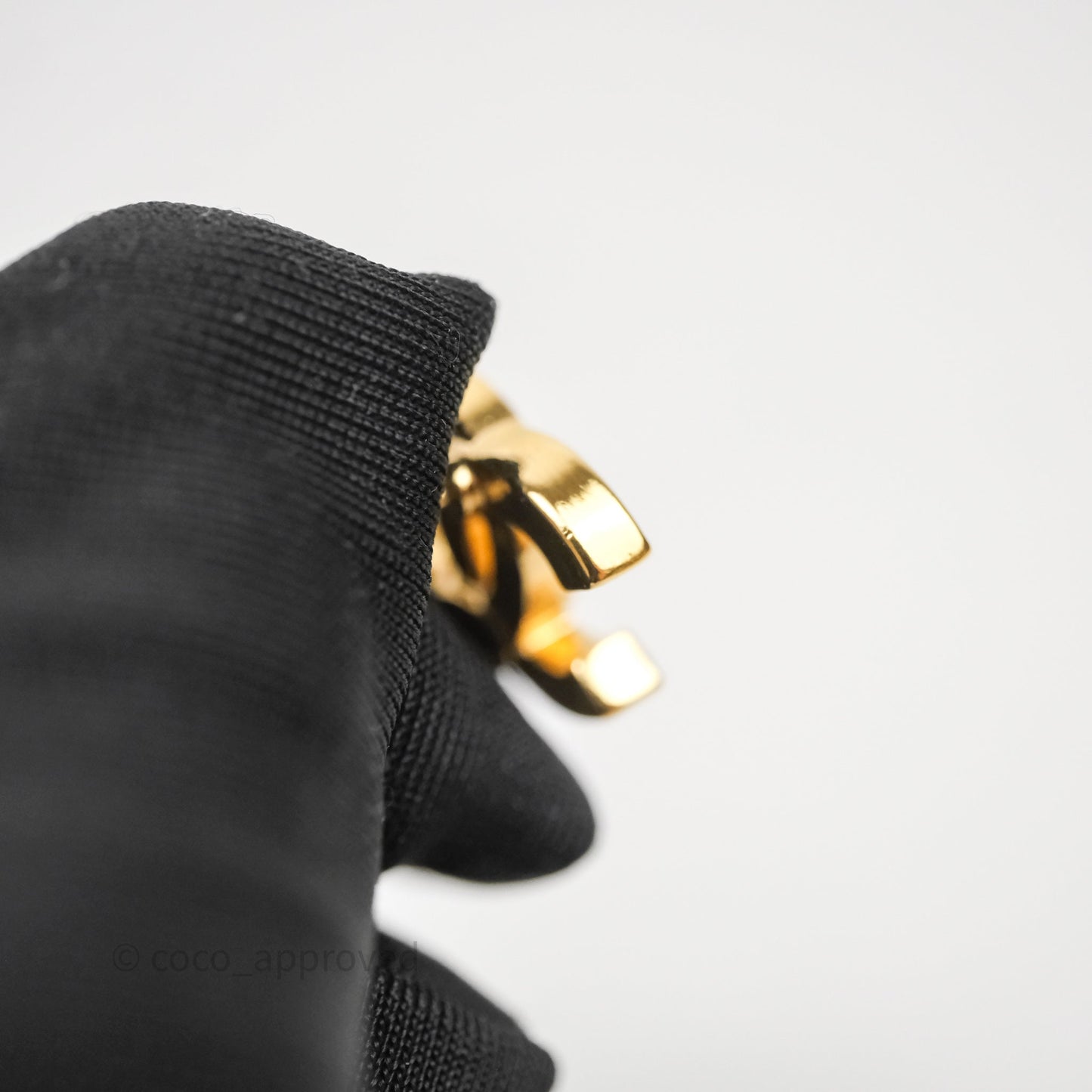 Chanel Crystal CC Earrings Gold Tone 25A
