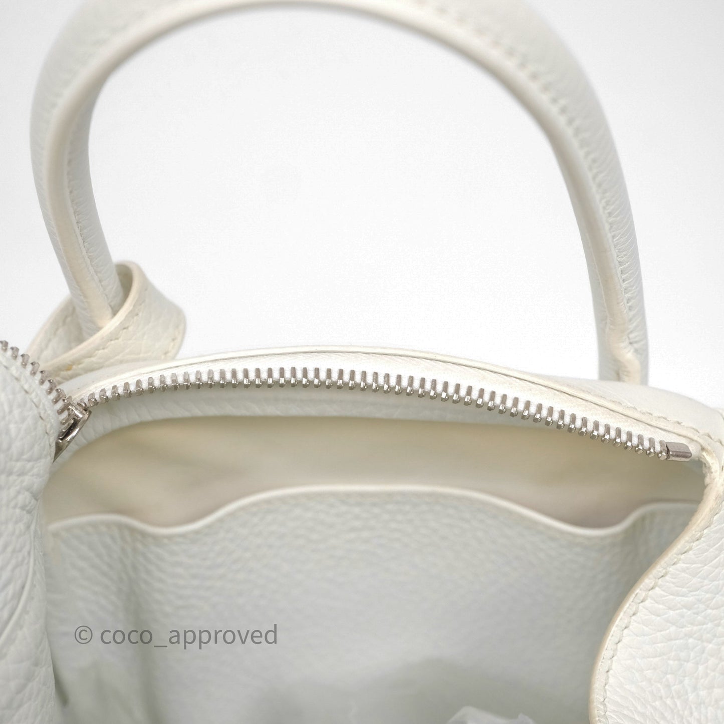 Hermès Lindy 30 White Clemence Palladium Hardware