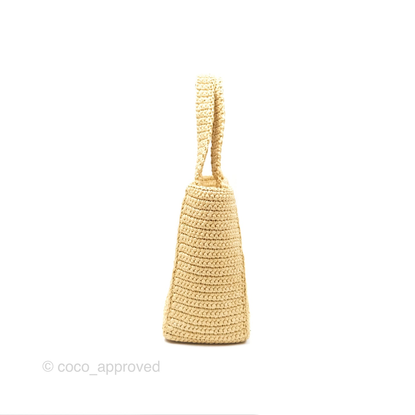 Prada Small Raffia Shopping Tote Bag