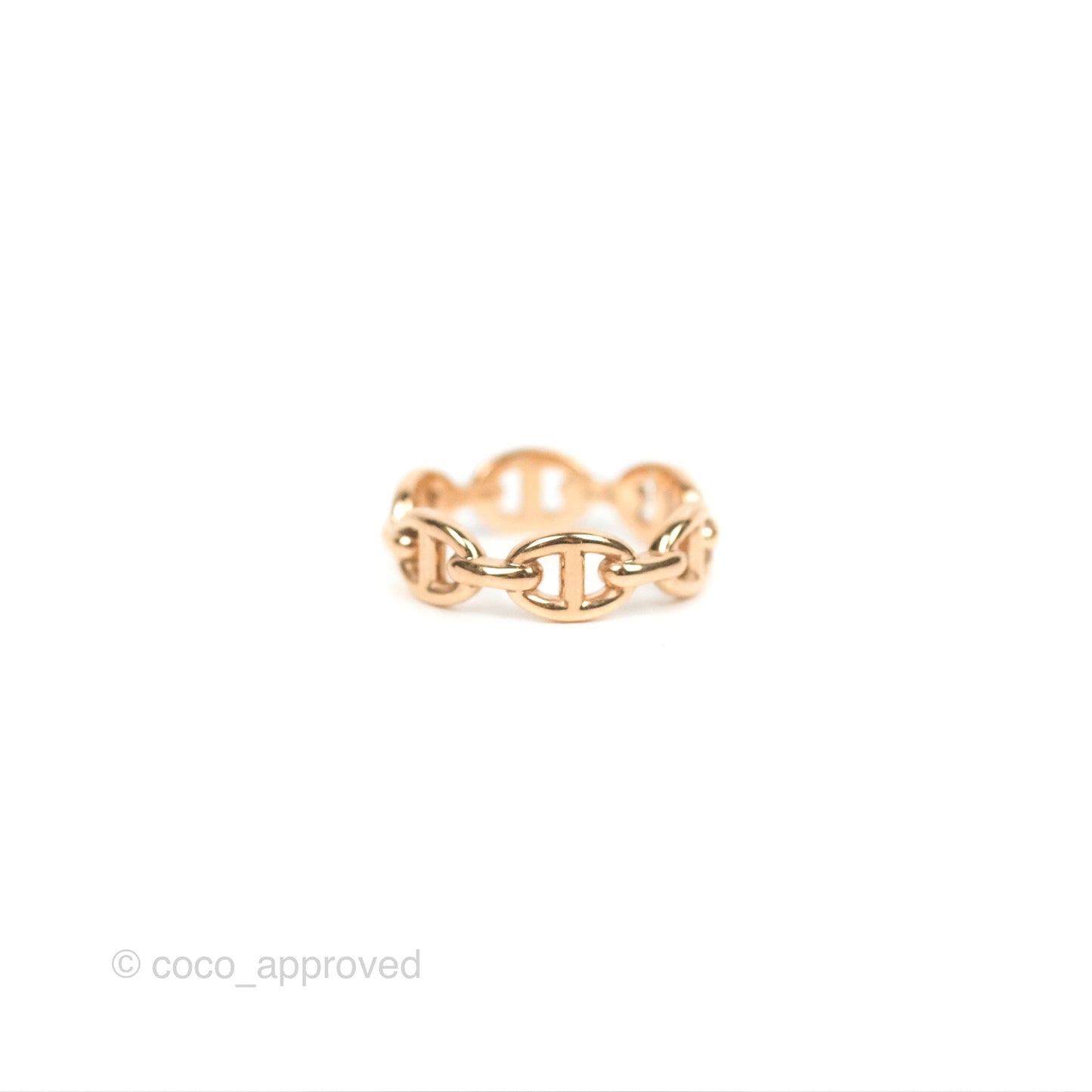 Hermès Chaine d'Ancre Enchainee Band Ring PM Rose Gold Size 52