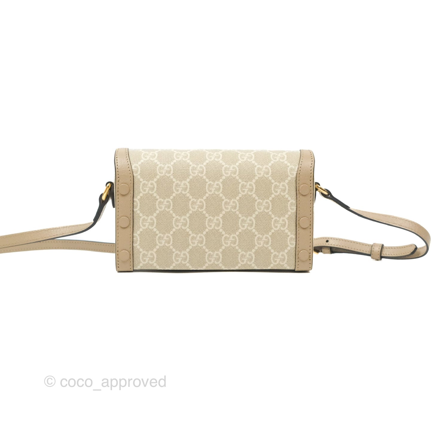 Gucci Horsebit 1955 Mini Bag Beige/White GG Supreme Canvas