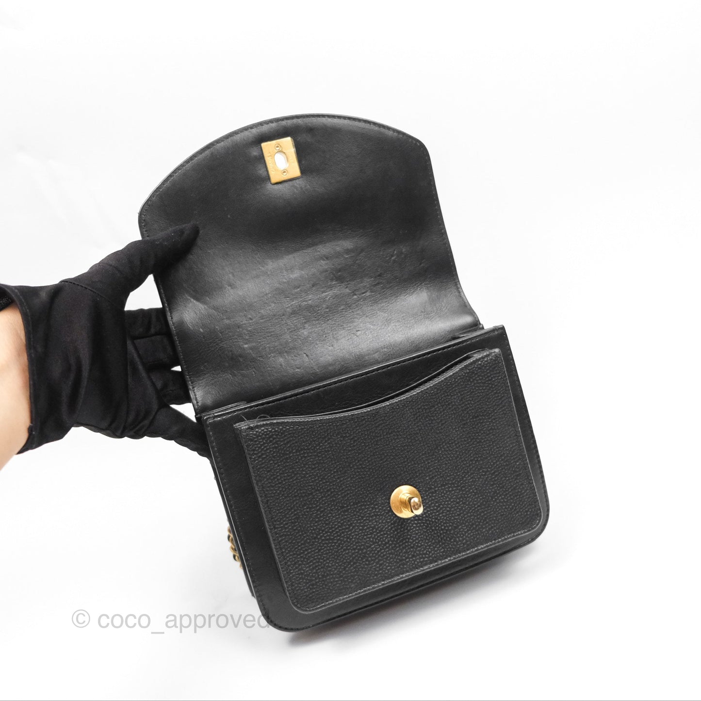 Chanel Chain Handle Small Flap Bag Black Calfskin