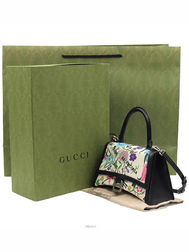 Luxury Gucci Trending 2025 Balenciaga Cotton Canvas Black Leather Hacker Project Flora Small Hour Glass 2WAY