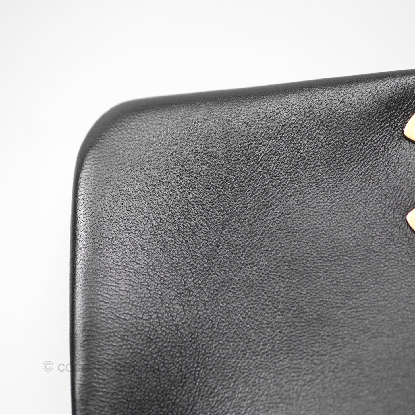 Chanel Small Chain Flap Bag Black Lambskin Aged Gold Hardware 22A