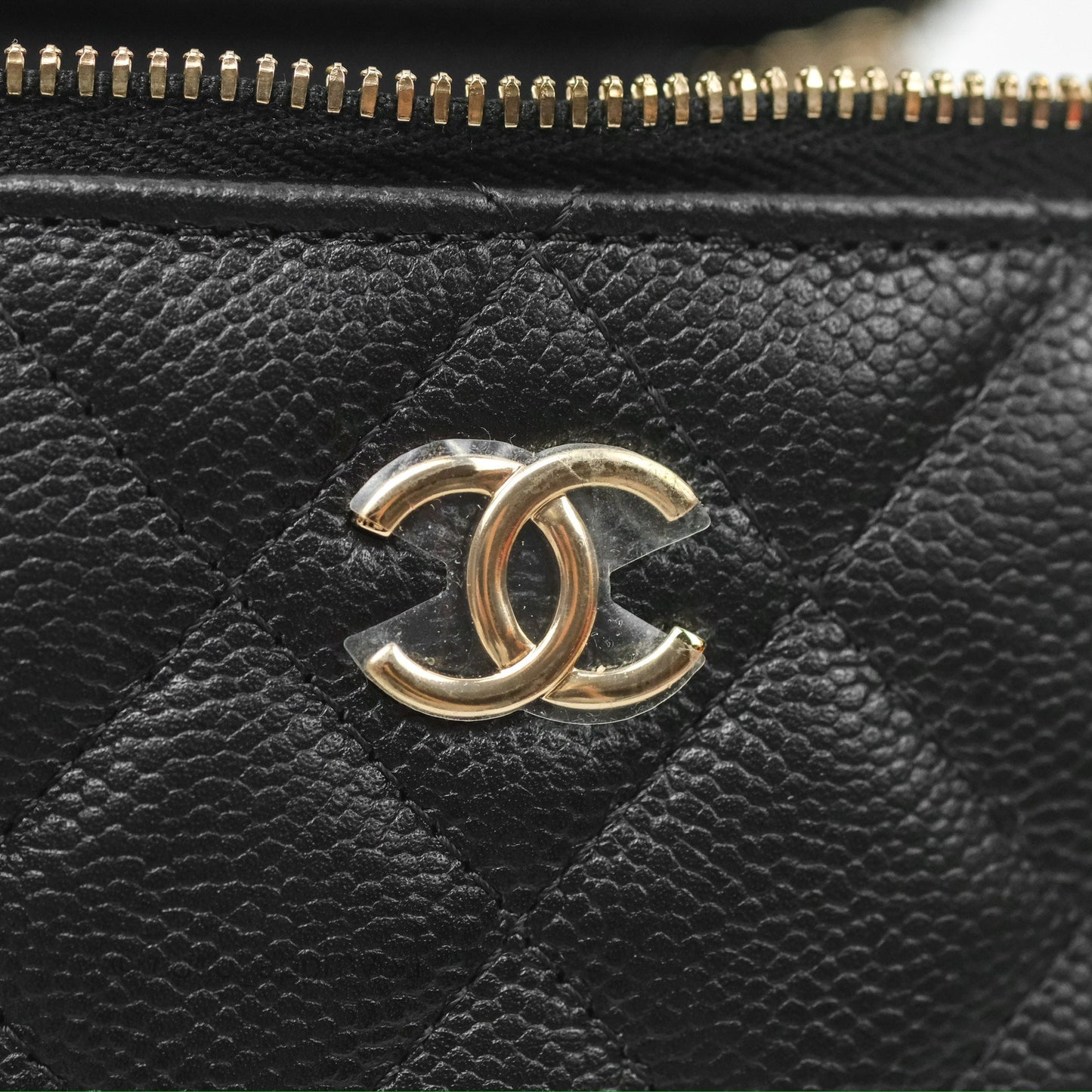 Chanel Mini Vanity With CC Chain Black Caviar Gold Hardware