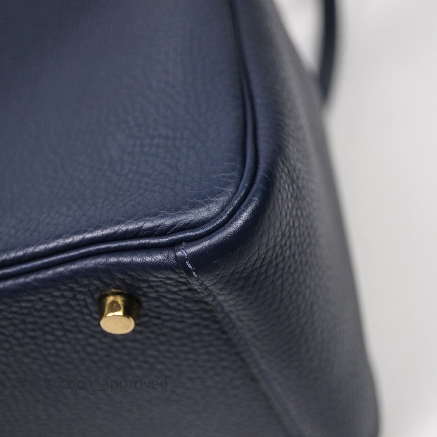 Hermès Lindy 30 Bleu Nuit 2Z Clemence Gold Hardware