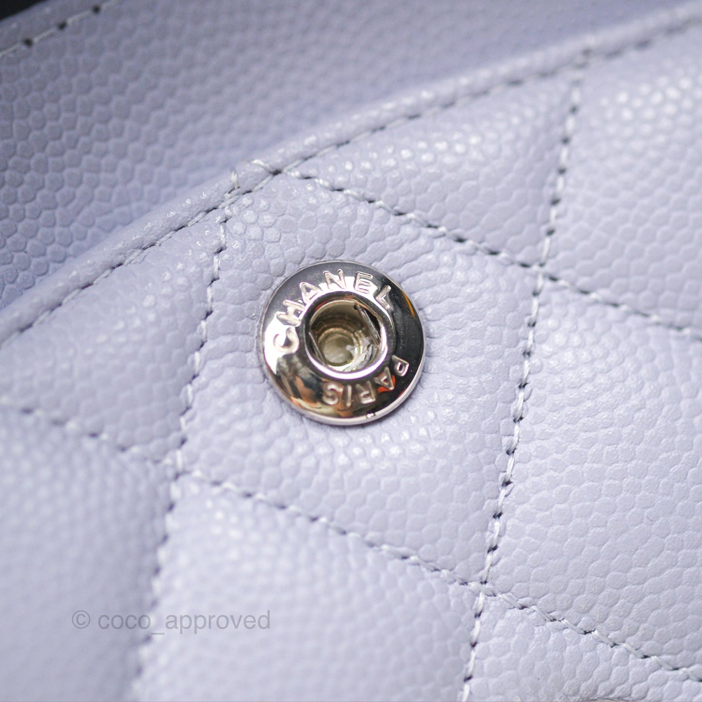 Chanel Small Classic Quilted Flap Lilac Caviar Silver Hardware 21K