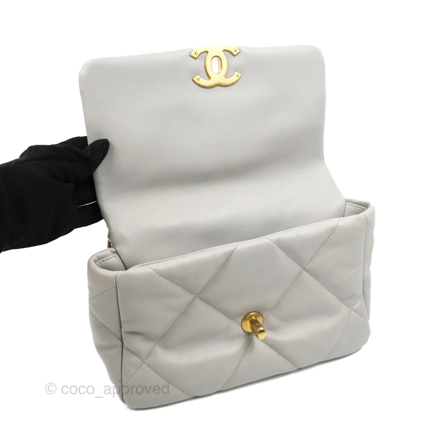 Chanel 19 Small Grey Lambskin Mixed Hardware