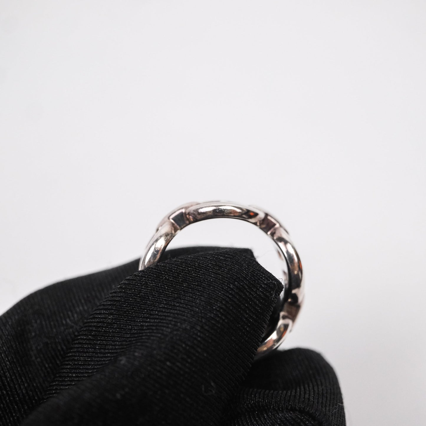 Hermès Sterling Silver PM Chaine d'Ancre Enchainee Band Ring Size 53