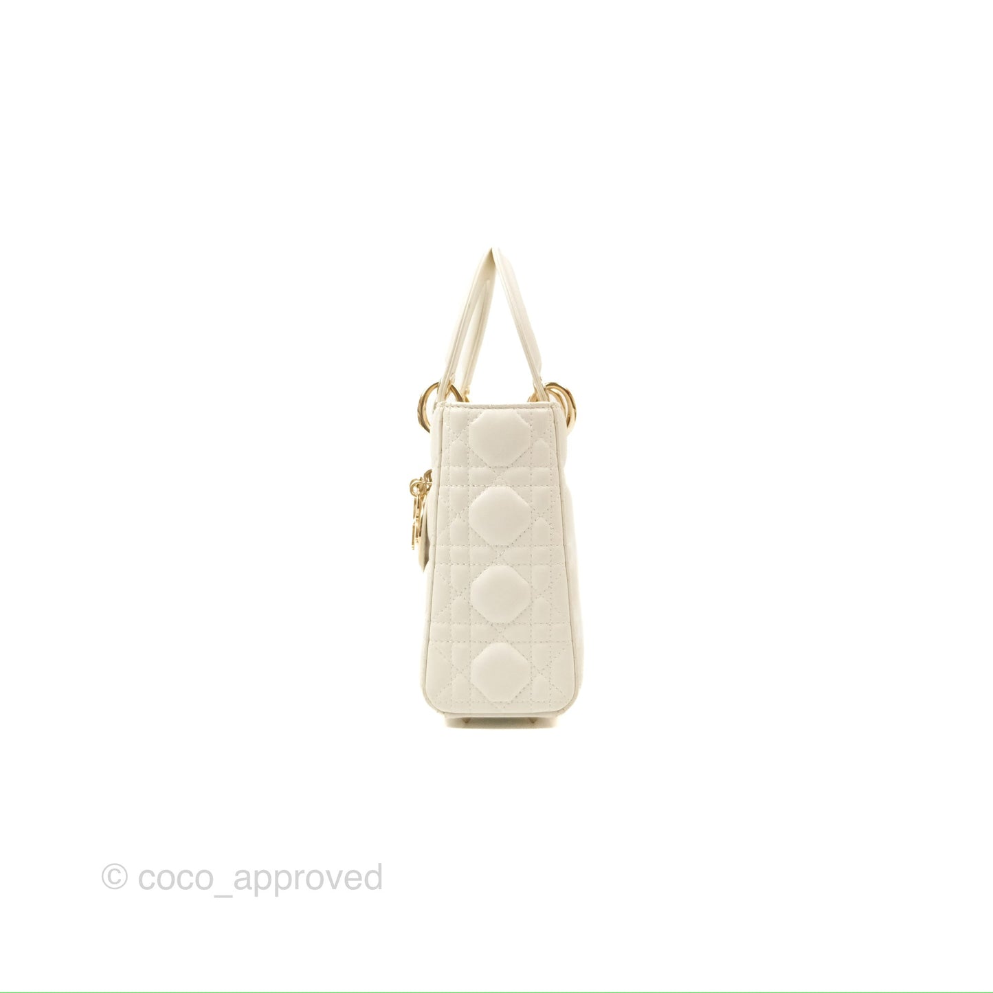 Christian Dior My ABCDior Lady Dior White Cannage Lambskin Gold Hardware