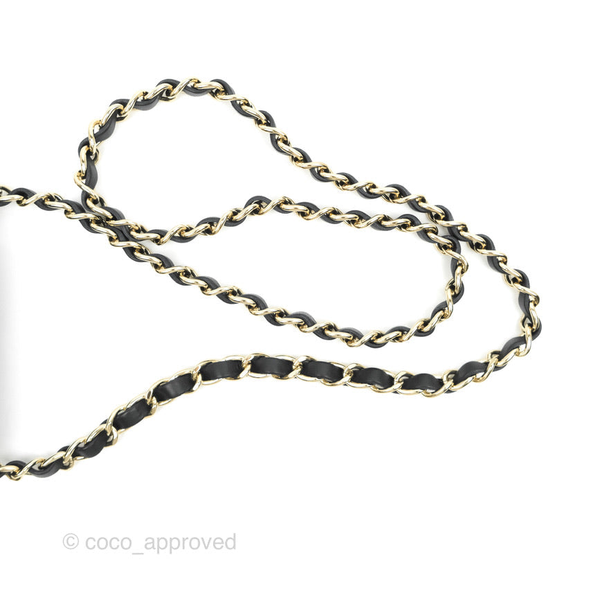 Chanel Mini Bag Black Lambskin Crochet Gold Hardware 22C