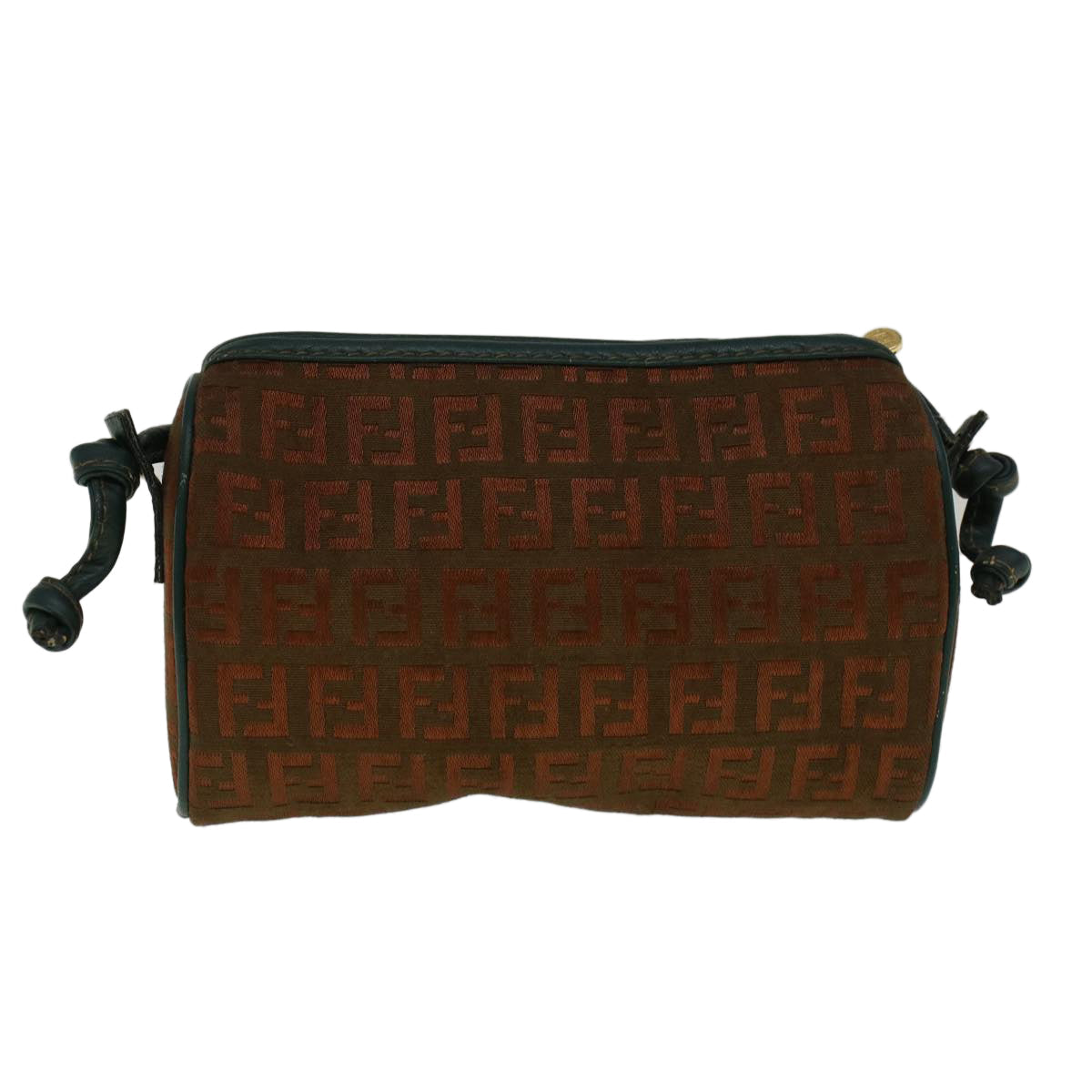 Luxury FendiZucchino Canvas Shoulder Bag Brown Green57556