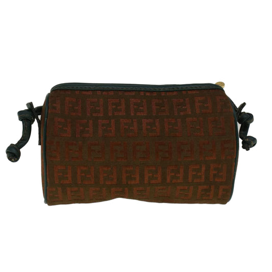 Luxury FendiZucchino Canvas Shoulder Bag Brown Green57556
