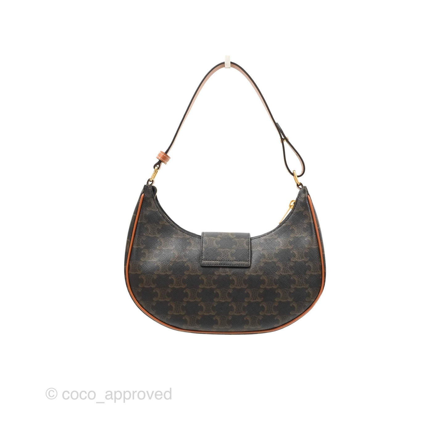 Celine Medium Ava Triomphe Bag Triomphe Canvas Tan Calfskin