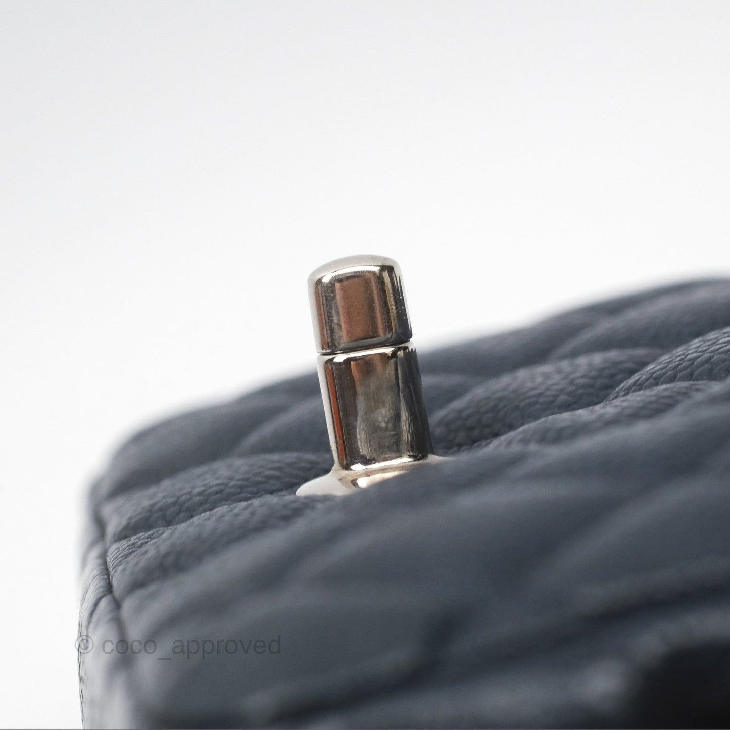 Chanel Quilted Extra Mini Rectangular Flap Dark Navy Caviar Silver Hardware