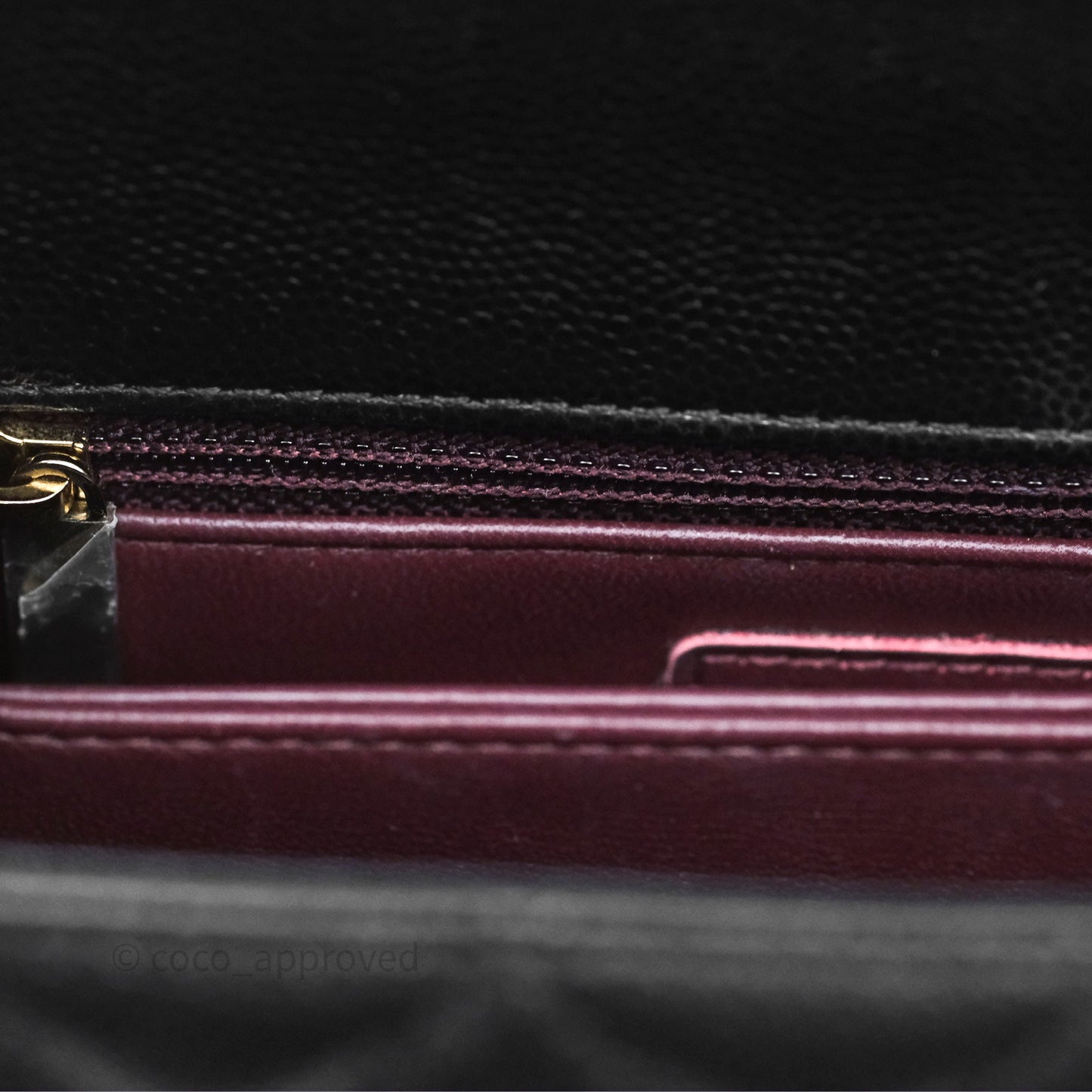 Chanel Small Coco Handle Quilted Black Caviar Gold Hardware