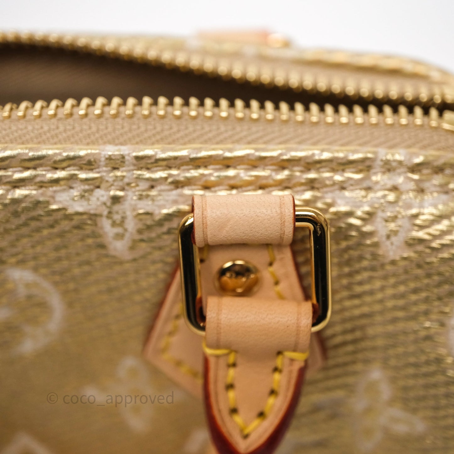 Louis Vuitton Nano Speedy Monogram Gold Jacquard Fabric