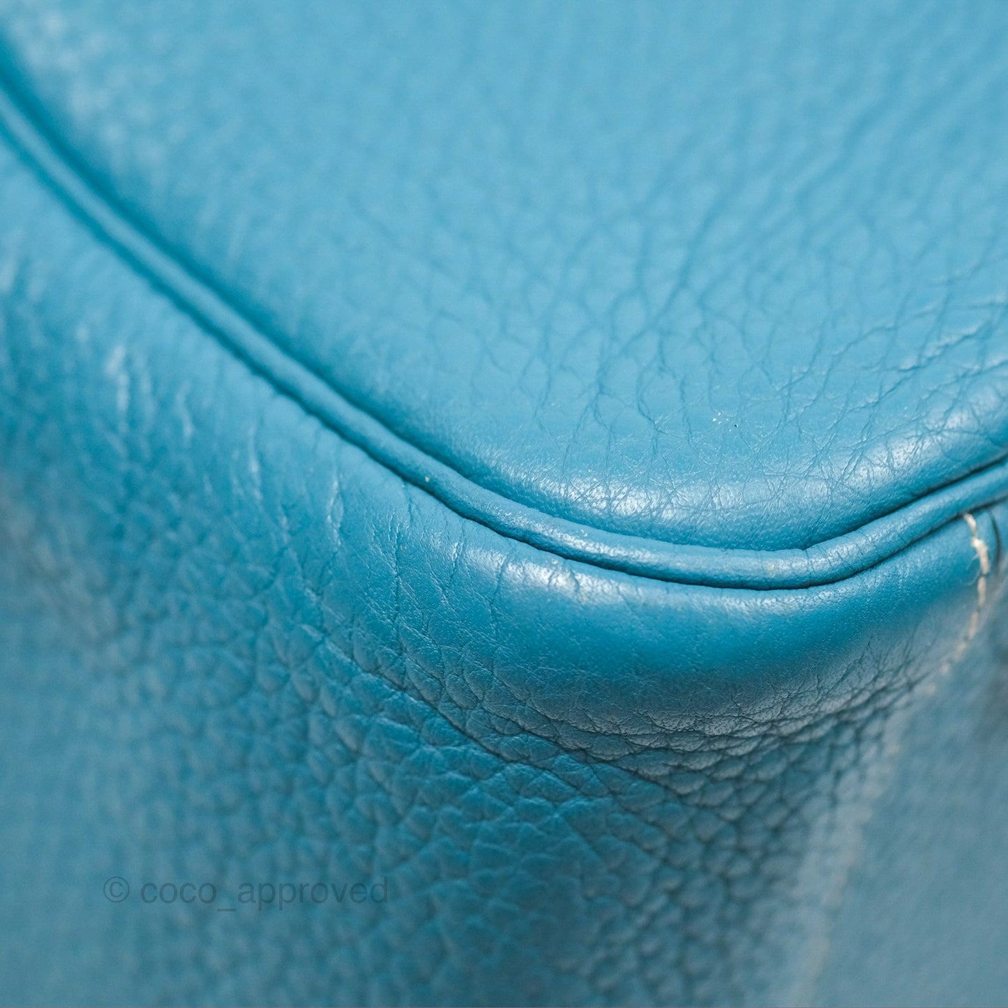 Hermès Lindy 34 Blue Jean Clemence Palladium Hardware