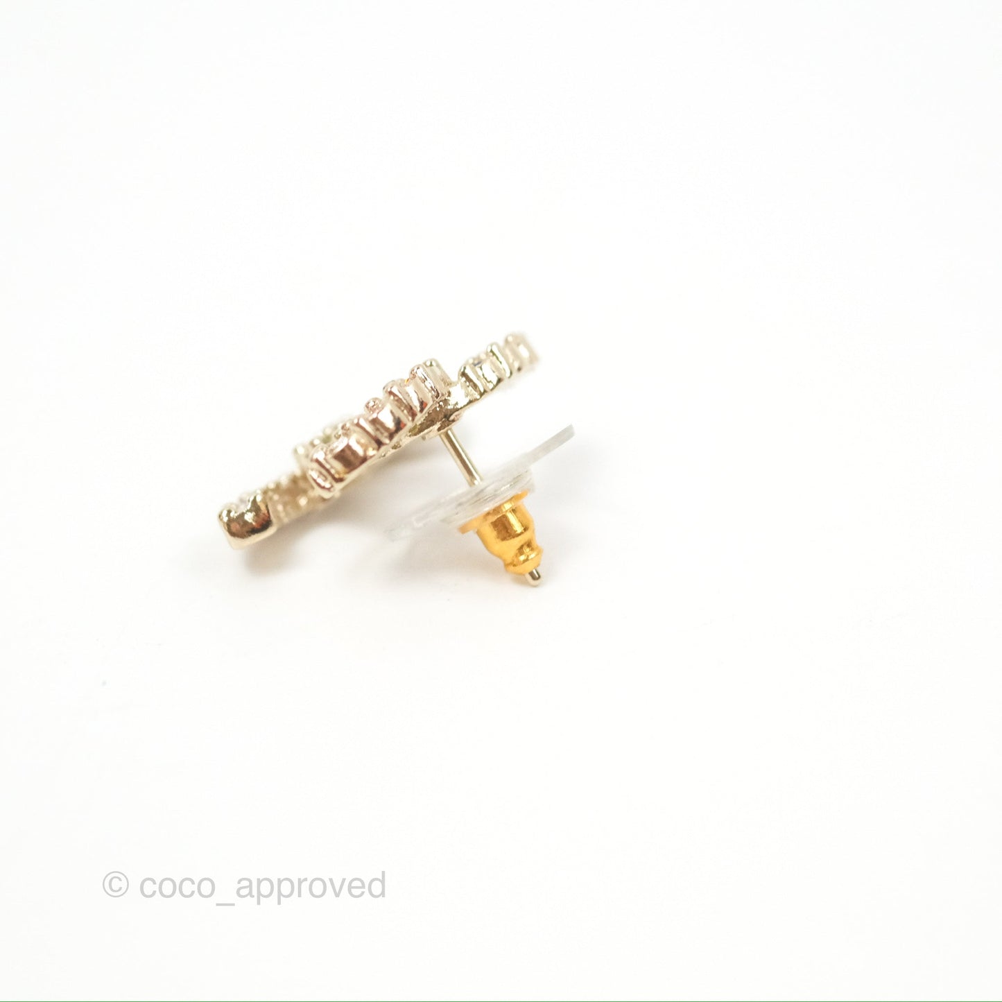 Chanel CC Earrings Rainbow Gold Tone 20V